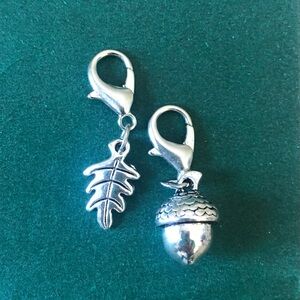 Silver Tone Oak Leaf & Acorn Charms